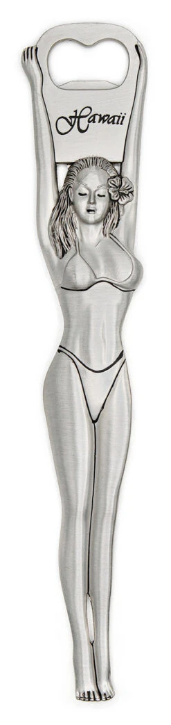 Tropical Pewter Bottle Opener: Standing Wahine