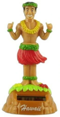 Solar Powered Mini Dashboard Hula Doll: Shaka Kāne Hula Dance