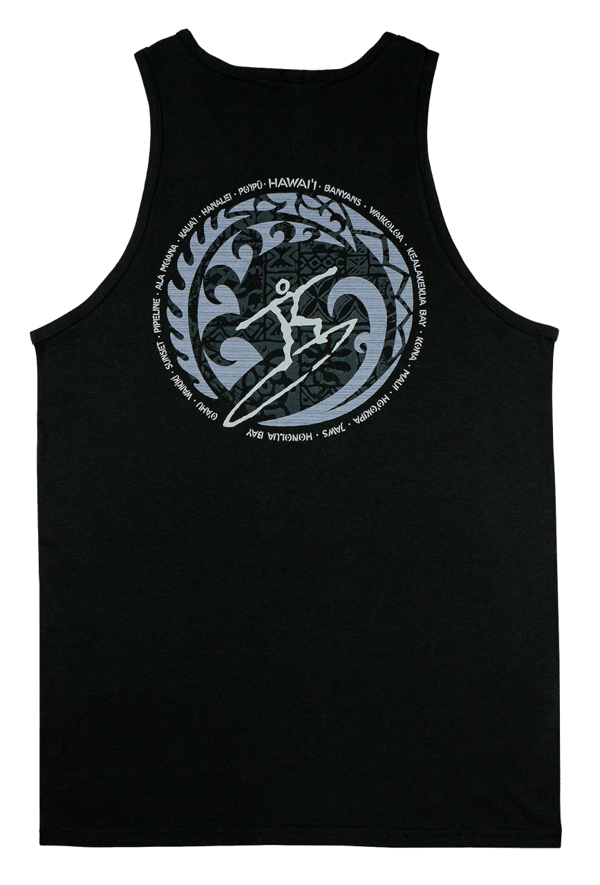 Men's TANK TOP - Petro Wave: Black - Image 2