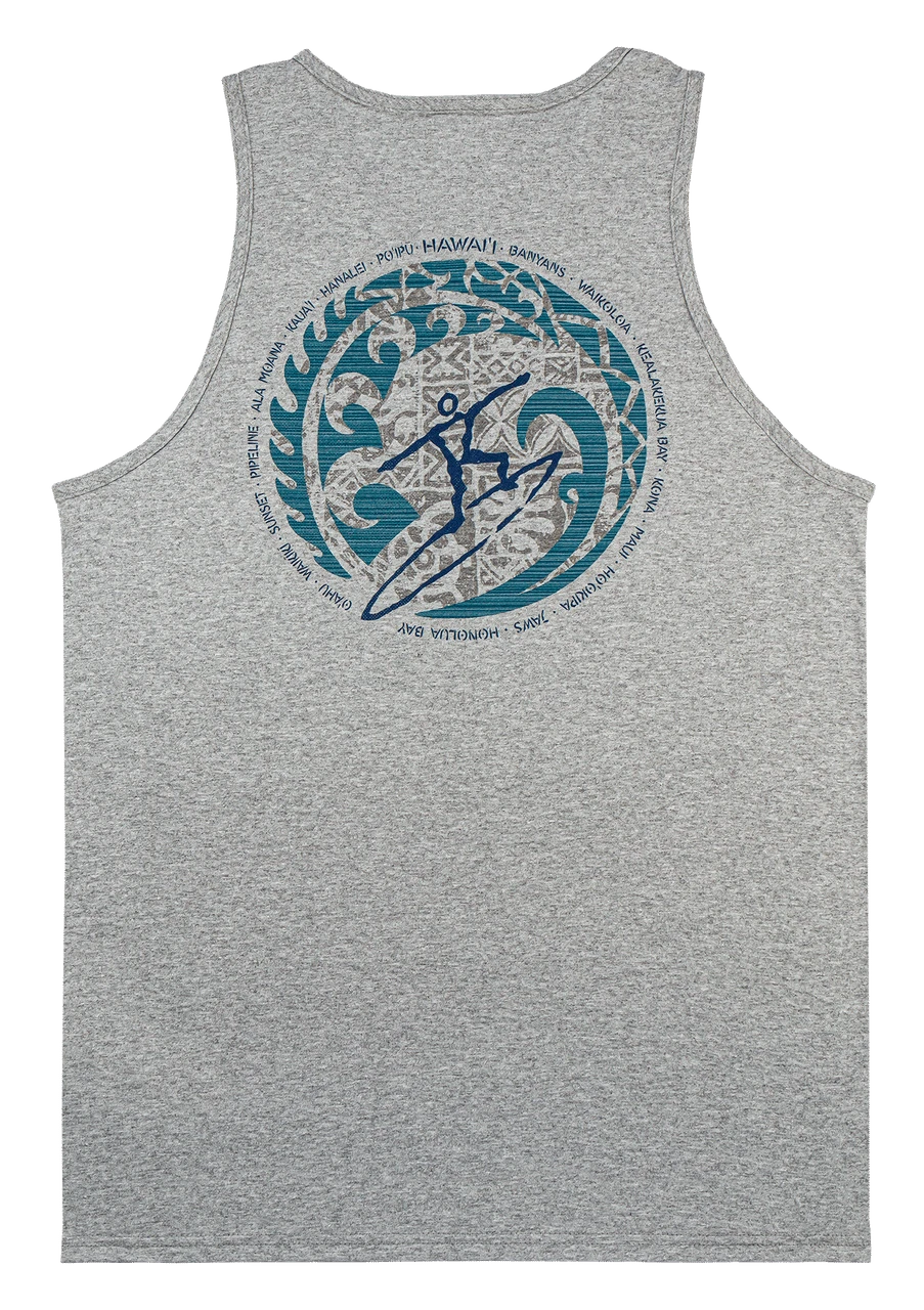 Men's TANK TOP - Petro Wave: Grey Heather - Image 2