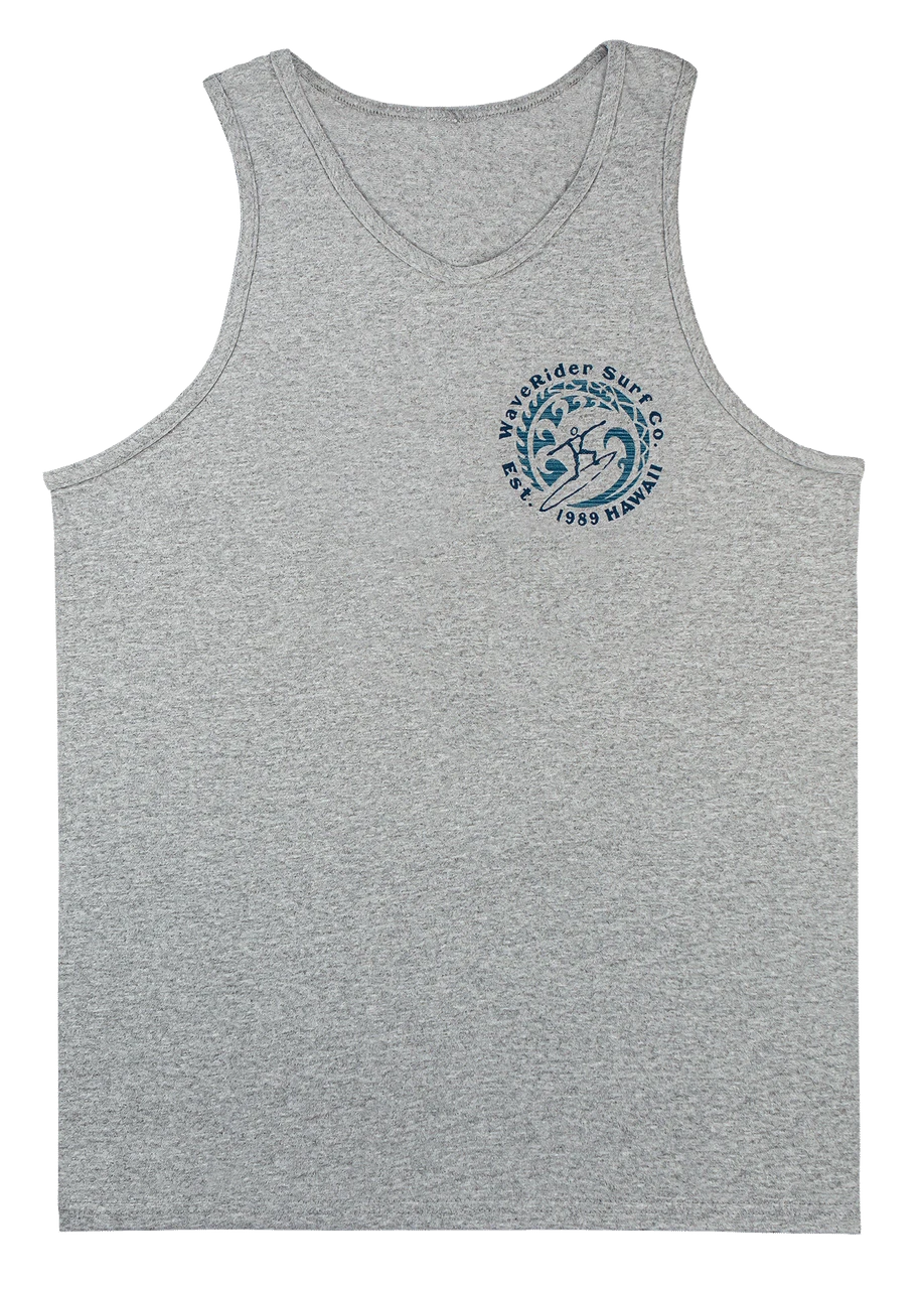 Men's TANK TOP - Petro Wave: Grey Heather