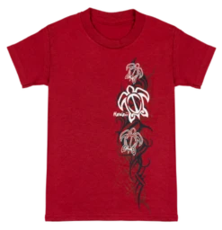 Hawaiian Performance Surfwear® Child's Tee - Tribal Honu: Red