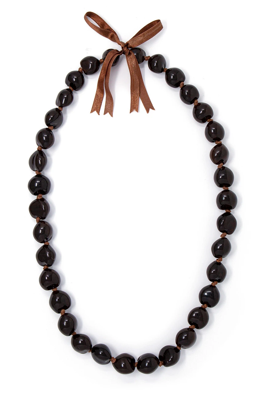 Kukui Nut Lei - Natural: Brown