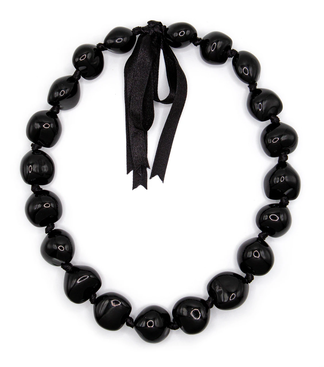 Kukui Nut Choker - Natural: Black