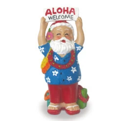Polyresin Christmas Ornament: Santa Greeting
