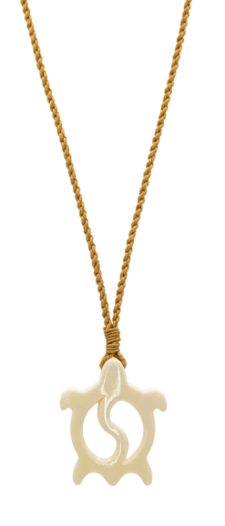 Island Edge® Shaped Bone Necklace: Yin Yang Honu