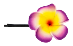 Plumeria Flower Bobby Pins: Purple