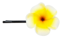 Plumeria Flower Bobby Pins: White