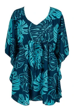 Napua Collection Cover Ups: Monstera Leaf - Navy/Blue