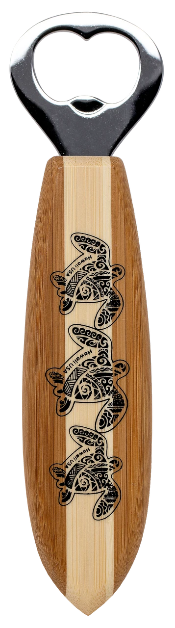 Tropical Bamboo Bottle Opener: Honu