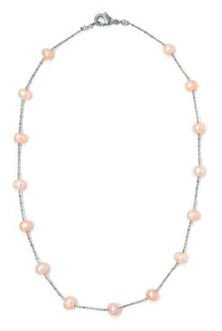 Floating Freshwater Pearl Necklace: Coral