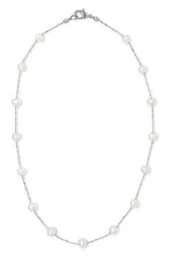 Floating Freshwater Pearl Necklace: White