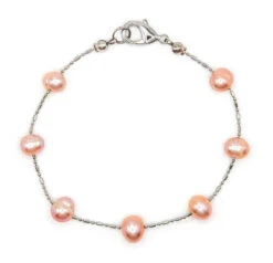Floating Freshwater Pearl Bracelet: Coral