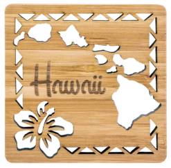 Tropical Bamboo Die-Cut Coaster: Islands
