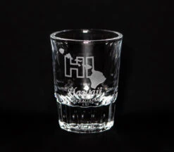 Island Collection Hawaiian Design Etched Shotglass: Hawaiian Islands