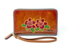 Ladies Wristlet Wallet: Hibiscus