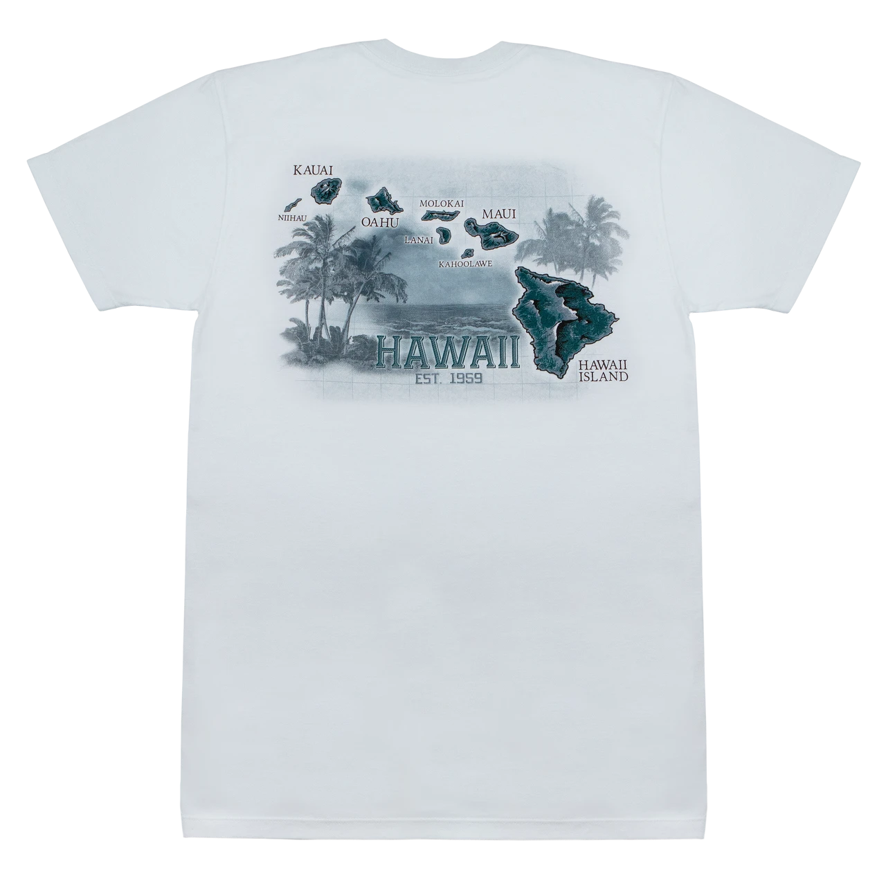 Crew Neck Tee - Palm Map: White - Image 2