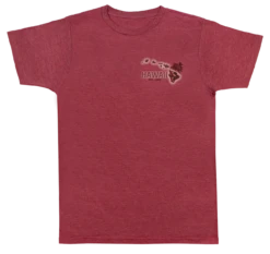 Crew Neck Tee - Palm Map: Maroon Heather