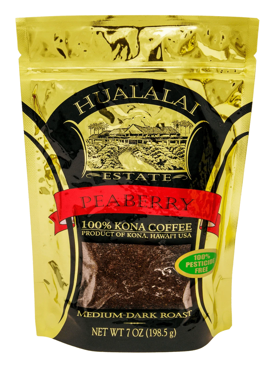 Hualalai Estate 100% Kona Peaberry Coffee 7oz: Ground