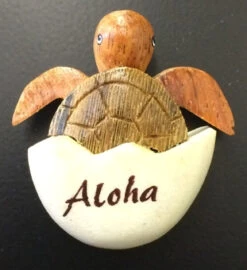 3D Wood Art Magnet - Hatching Honu