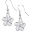 Single Plumeria Flower Earrings By Aloha 808: White