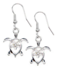 Honu With Plumeria Earrings By Aloha 808: White