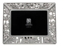 Tropical Pewter Photo Frame: Tropical Flowers