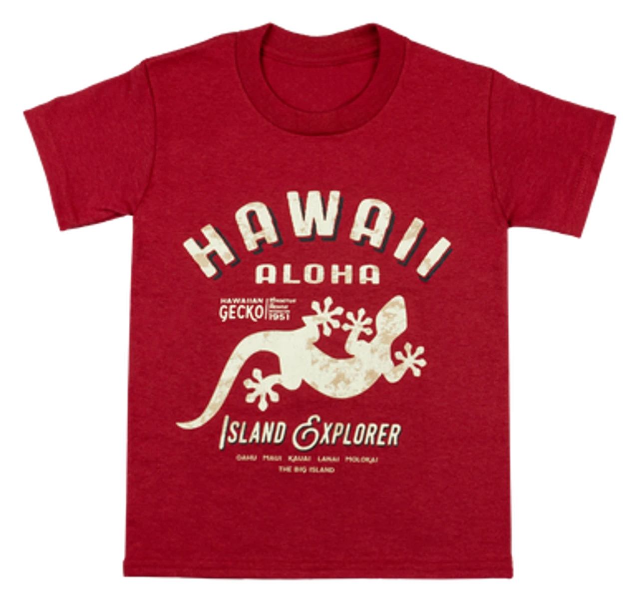 Hawaiian Performance Surfwear® Child's Tee - Island Explorer: Red