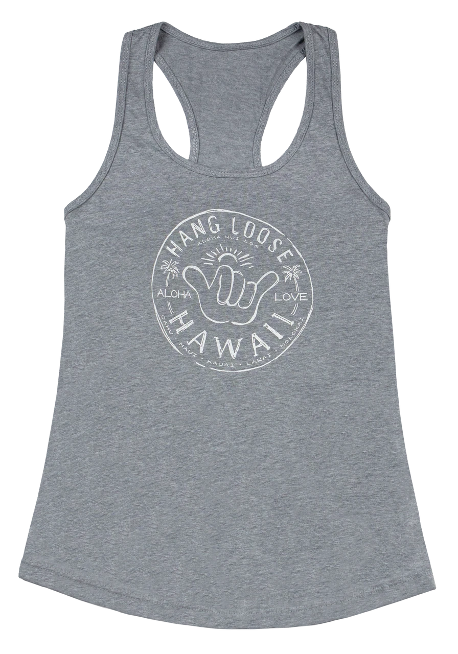Island Girl® Racerback Tee - Hangloose: Grey Heather