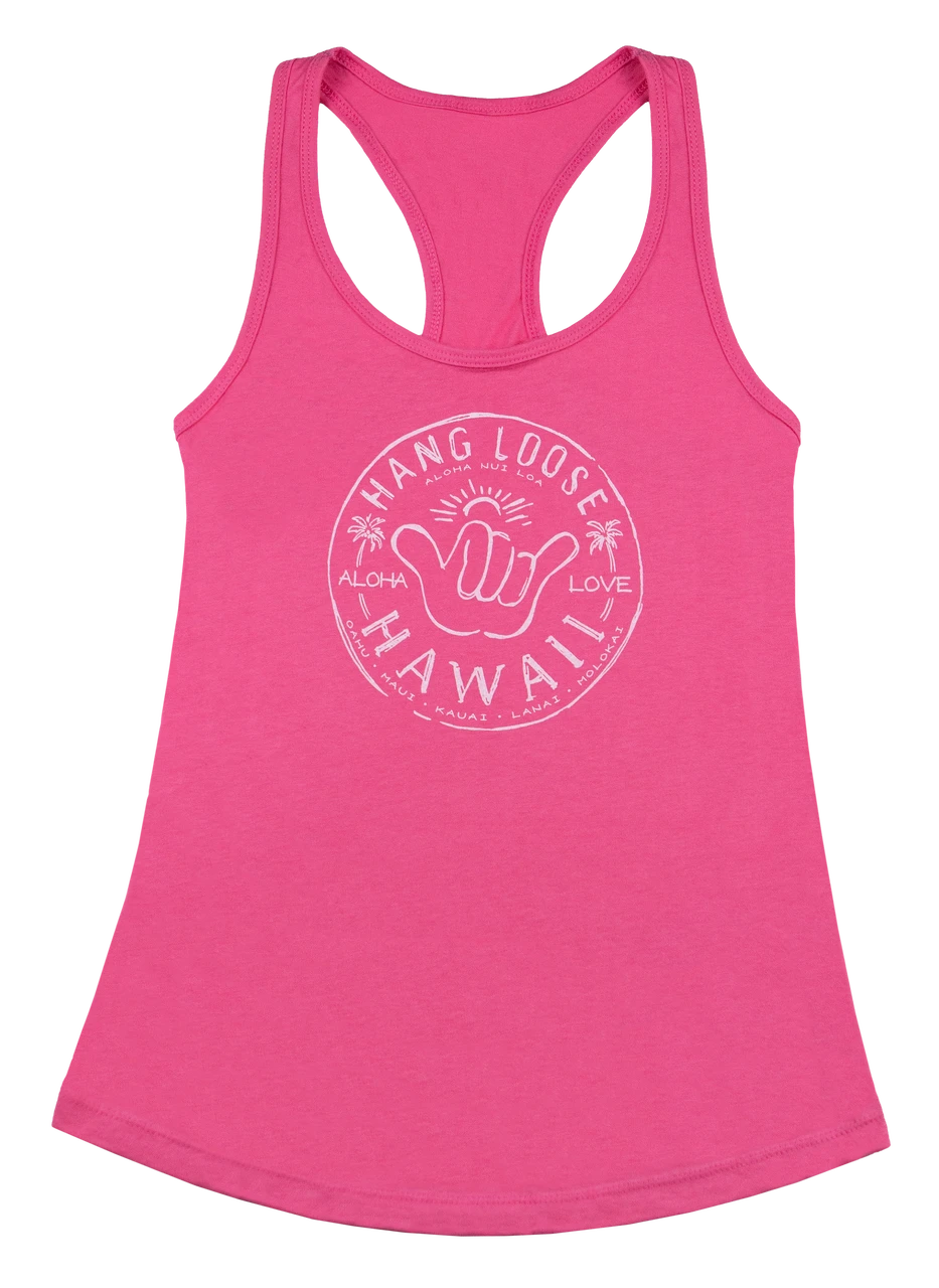 Island Girl® Racerback Tee - Hangloose: Hot Pink