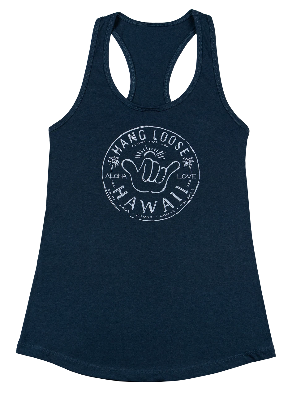 Island Girl® Racerback Tee - Hangloose: Indigo Blue