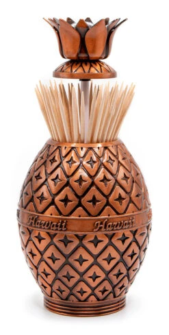Tropical Pewter Collection: Pineapple Toothpick Holder - Rose Gold