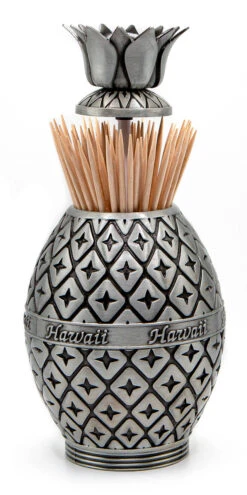 Tropical Pewter Collection: Pineapple Toothpick Holder - Silver