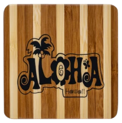 Tropical Bamboo Striped Coaster: Aloha Fun