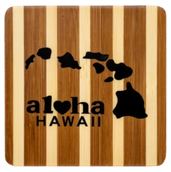 Tropical Bamboo Striped Coaster: Islands