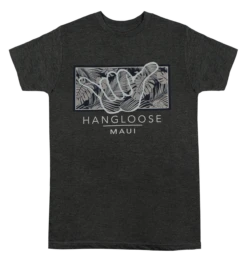 Crew Neck Tee - MAUI Hangloose Frame: Charcoal Heather