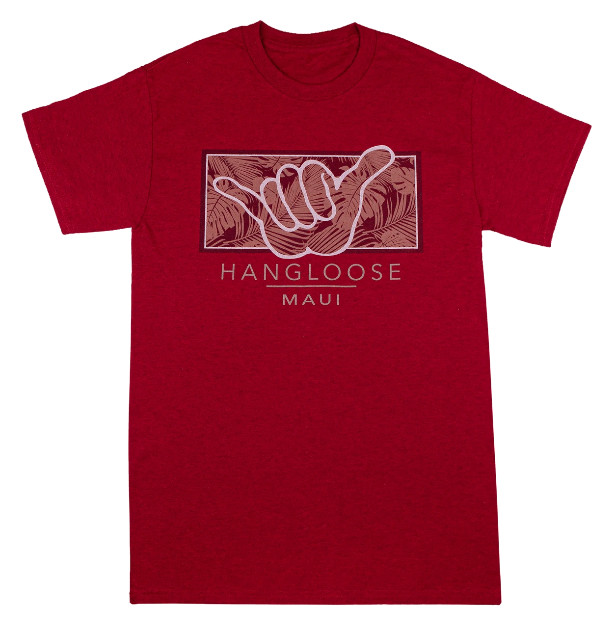 Crew Neck Tee - MAUI Hangloose Frame: Red Heather