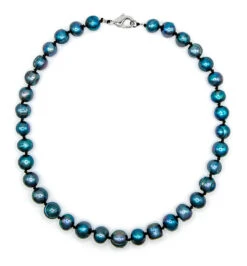 Freshwater Pearl Necklace - Large: Black