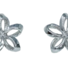 Moana Collection Sterling Silver Earring Stud: Open Plumeria