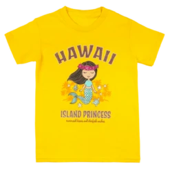 Hawaiian Performance Surfwear® Child's Tee - Mermaid: Yellow