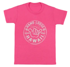 Hawaiian Performance Surfwear® Child's Tee - NEON Shaka Brah: Neon Pink