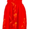 Ladies Elastic Tube Dress - Hibiscus Watercolor: Orange