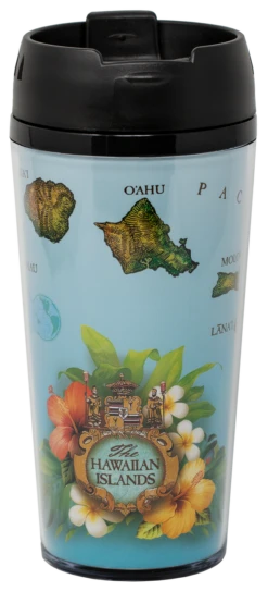 Hawaiian Design Travel Mug: Vintage Map