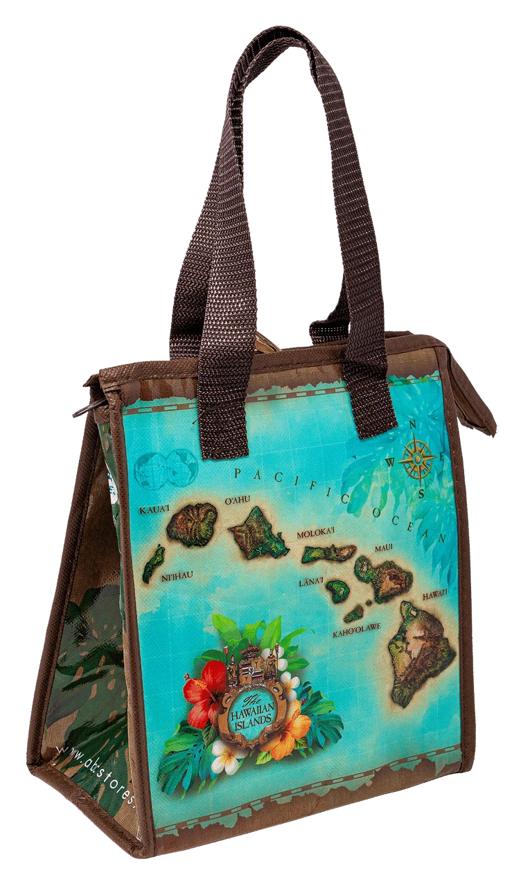 Hawaiian Design Hot & Cold Tote: Vintage Map