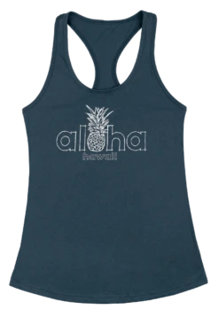 Island Girl® Racerback Tee - Aloha Pine: Indigo Blue