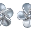 Small Plumeria With Crystal Earrings