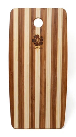 Tropical Bamboo Rectangle Cutting Board: Hibiscus Stamp