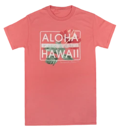 Ladies Crew Neck Tee - Pualani: Coral