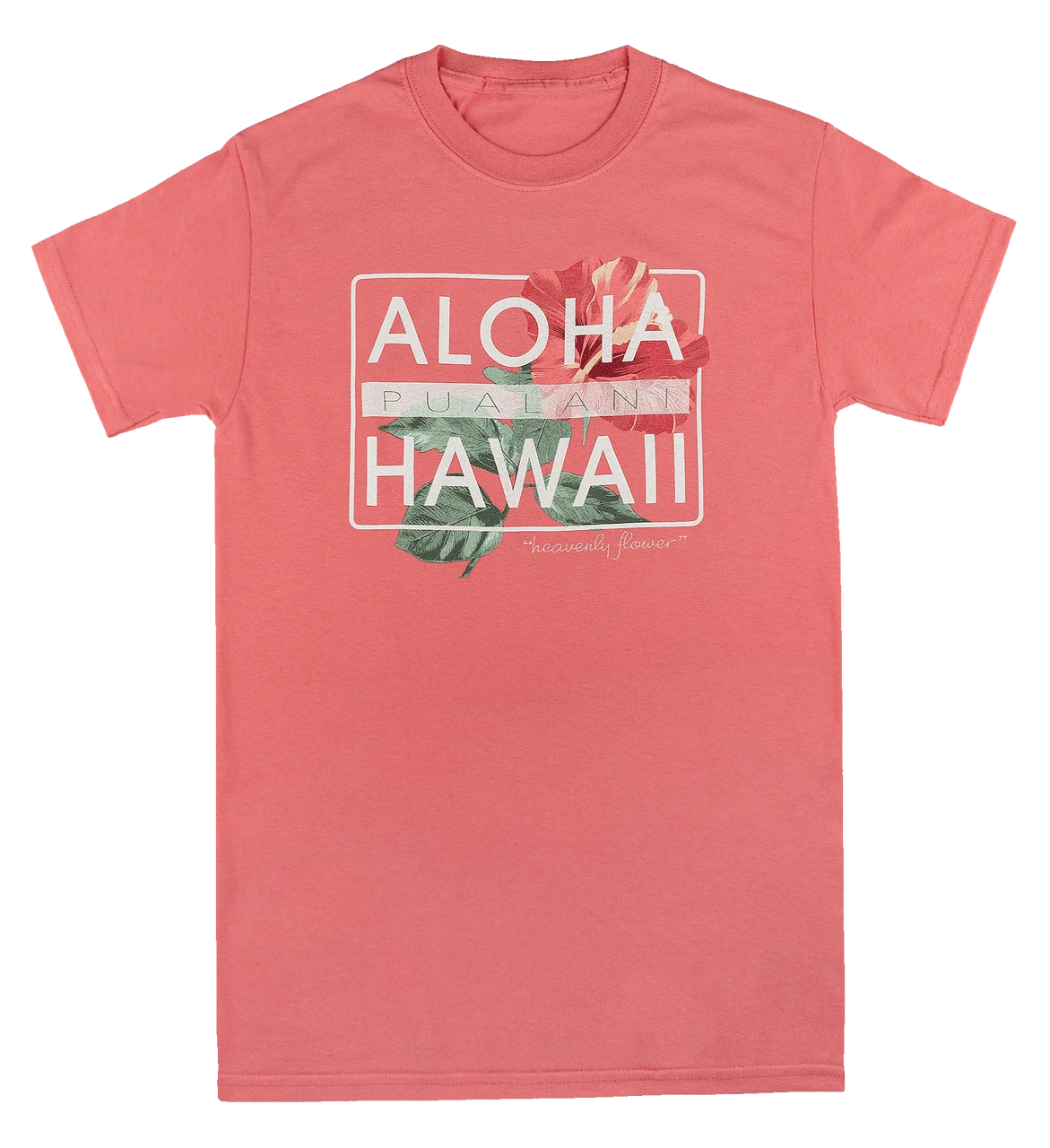 Ladies Crew Neck Tee - Pualani: Coral