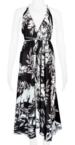 Robin Ruth® Maxi Dress: Monochrome Leaf